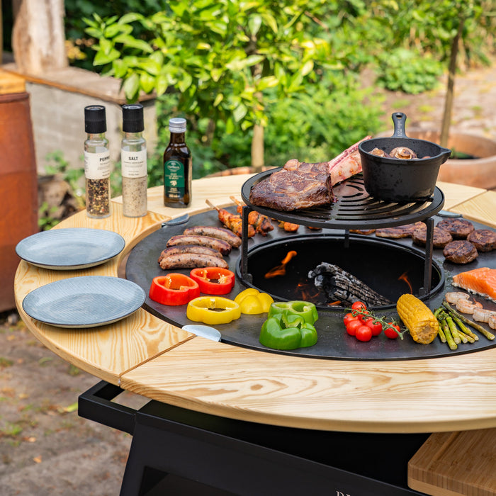 BBQ Vuurschaal Grill Big Jack Black 3.0 - Met Houten Omranding Mesa