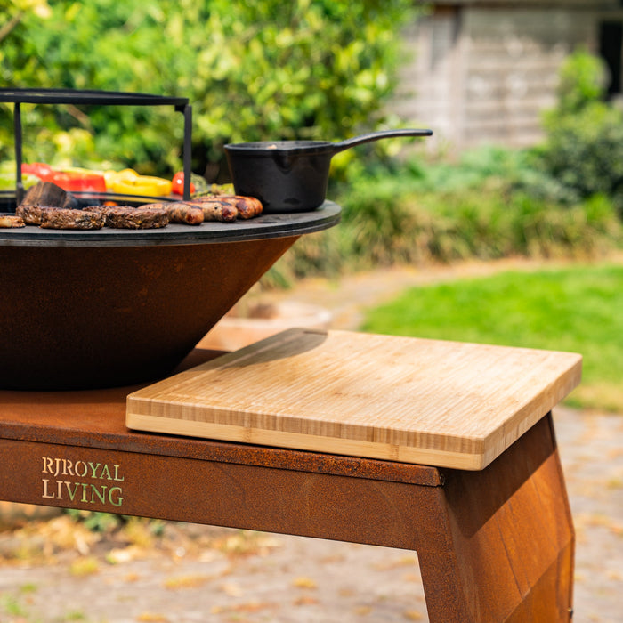 BBQ Vuurschaal Grill Big Jack Cortenstaal 3.0 - Met Houten Omranding Mesa