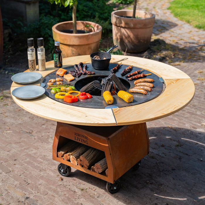 BBQ Vuurschaal Mesa Houten Omranding