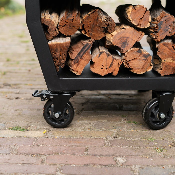 BBQ Vuurschaal Grill Compañero XXL Blackline 2.0 - Met pook en houtopslag Ø80cm