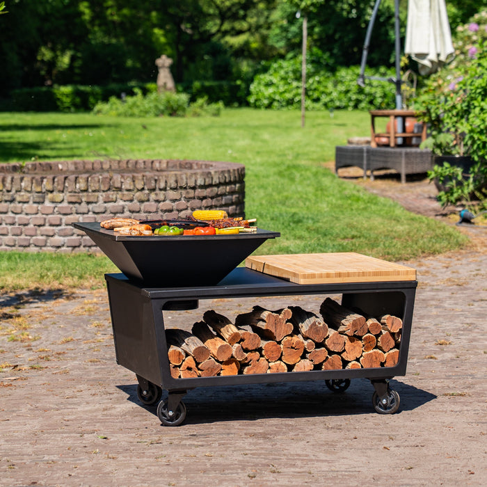 BBQ Vuurschaal Grill Compañía - Houtopslag 60Ø - Met Snijplank