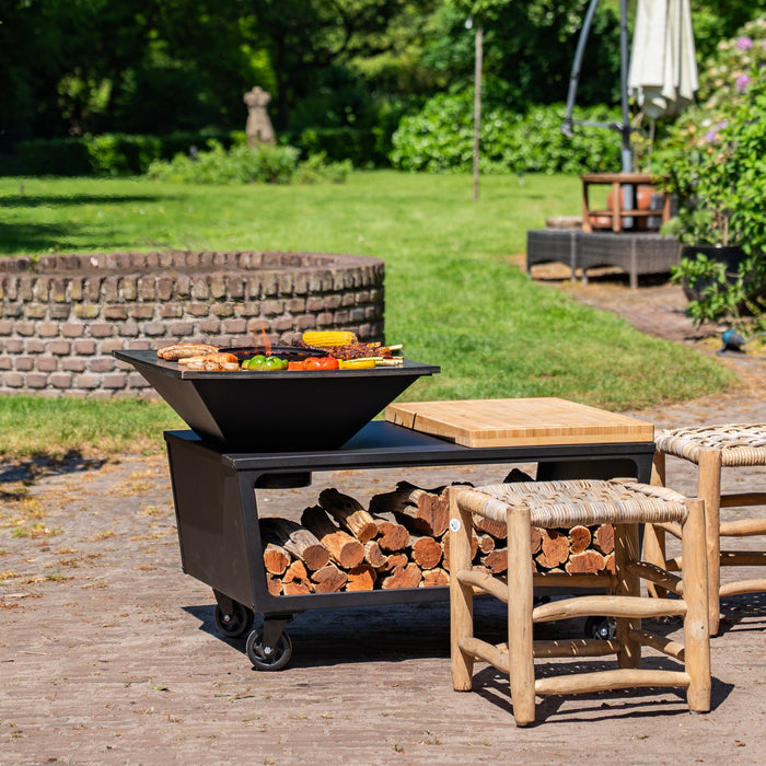 BBQ Vuurschaal Grill Compañía - Houtopslag 60Ø - Met Snijplank