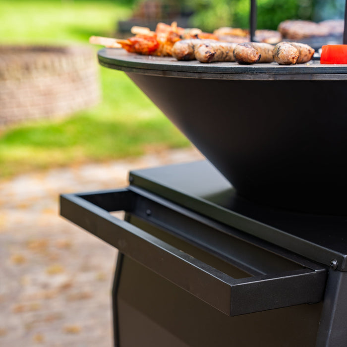 BBQ Vuurschaal Grill Big Jack Black 3.0 - Met pook en houtopslag
