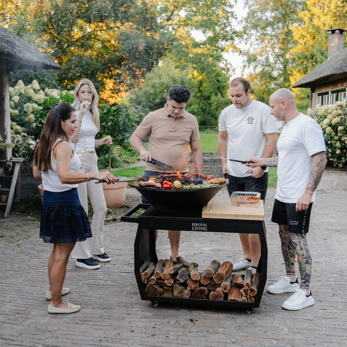 BBQ Vuurschaal Grill Big Jack Black 3.0 - Met Hoes en Houtopslag
