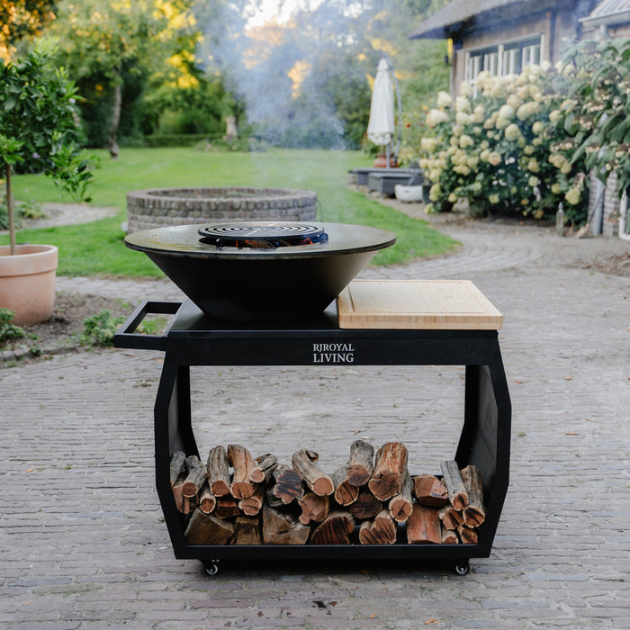 BBQ Vuurschaal Grill Big Jack Black 3.0 - Met Hoes en Houtopslag
