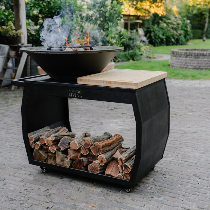 BBQ Vuurschaal Grill Big Jack Black 3.0 - Met Hoes en Houtopslag