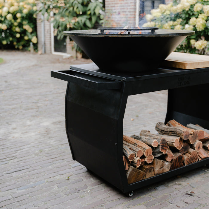 BBQ Vuurschaal Grill Big Jack Black 3.0 - Met Hoes en Houtopslag