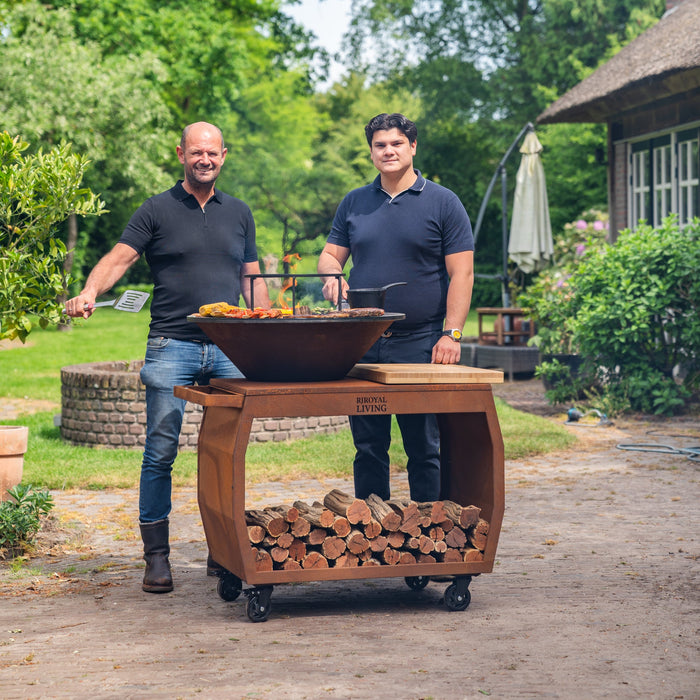 BBQ Vuurschaal Grill Big Jack Cortenstaal 3.0 - Met pook en houtopslag