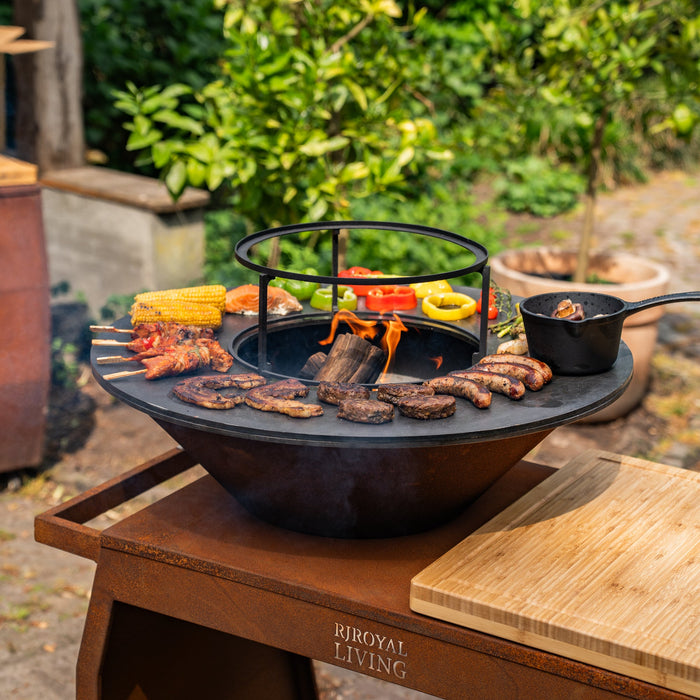 BBQ Vuurschaal Grill Big Jack Cortenstaal 3.0 - Met pook en houtopslag