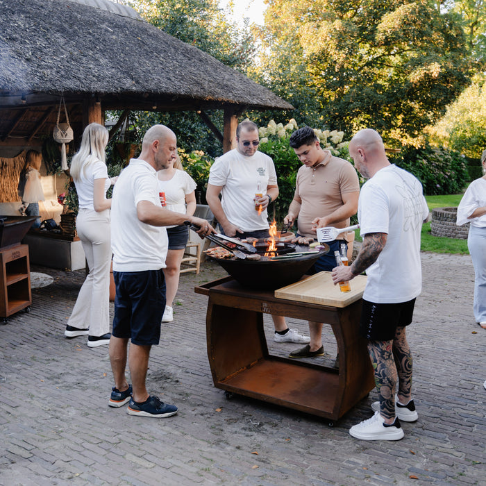 BBQ Vuurschaal Grill Big Jack Cortenstaal 3.0 - Met Hoes en Houtopslag
