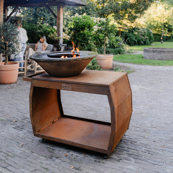 BBQ Vuurschaal Grill Big Jack Cortenstaal 3.0 - Met Hoes en Houtopslag