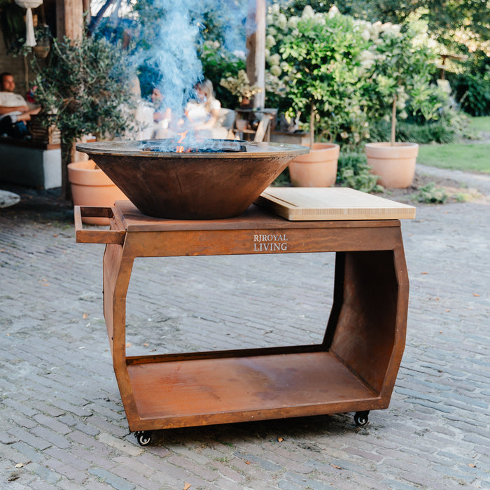 BBQ Vuurschaal Grill Big Jack Cortenstaal 3.0 - Met Hoes en Houtopslag