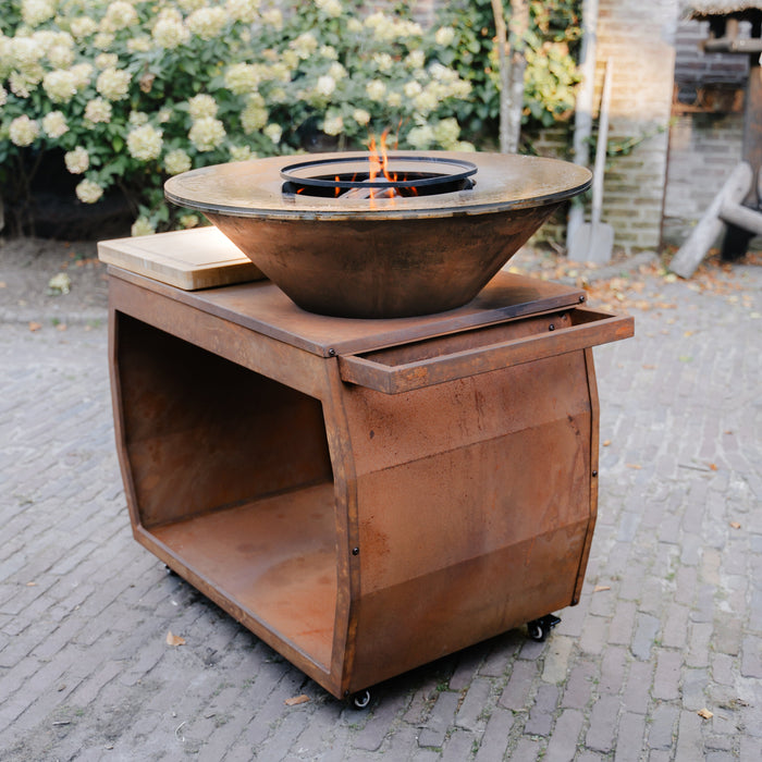 BBQ Vuurschaal Grill Big Jack Cortenstaal 3.0 - Met Hoes en Houtopslag