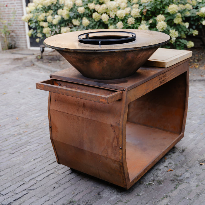 BBQ Vuurschaal Grill Big Jack Cortenstaal 3.0 - Met Hoes en Houtopslag