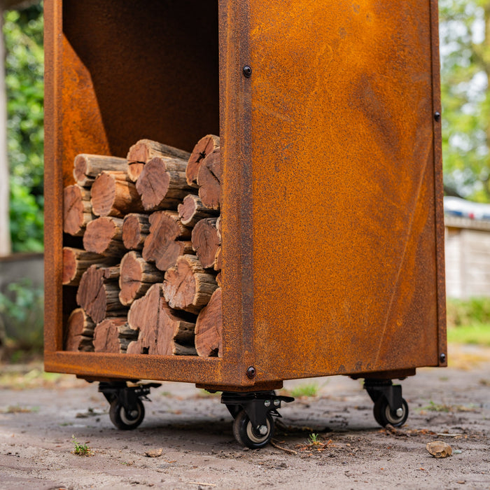 BBQ Vuurschaal Grill Cortenstaal 8mm Camarada 2.0 - Met pook houtopslag Ø70cm