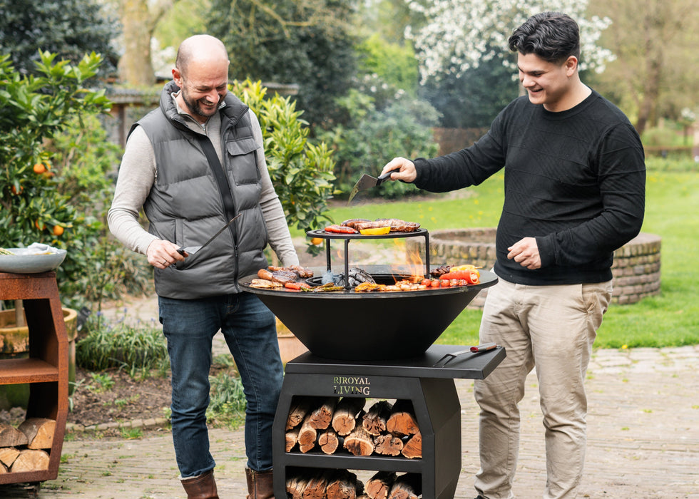BBQ Vuurschaal Grill Compañero XXL Blackline 2.0 - Met Hoes en Houtopslag Ø80cm