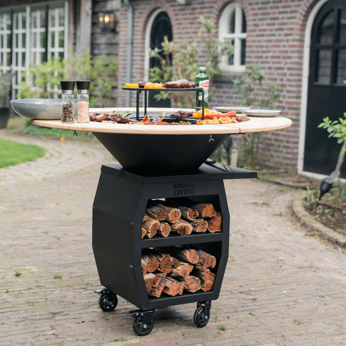 BBQ Vuurschaal Grill Compañero XXL Blackline 2.0 - Met Houten Omranding Mesa