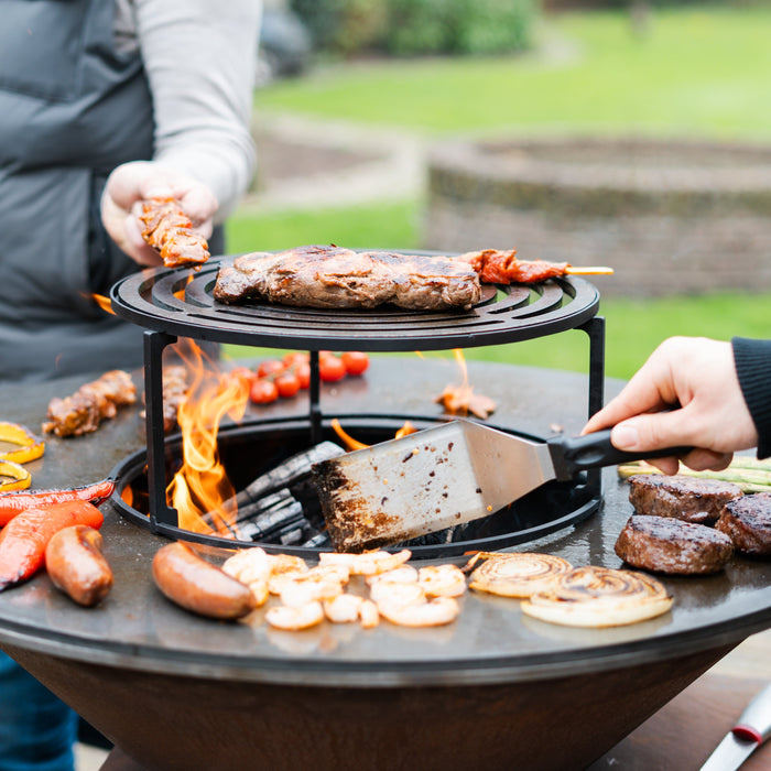 BBQ Vuurschaal Grill Compañero XXL Cortenstaal 2.0 - Met hoes en houtopslag Ø80cm