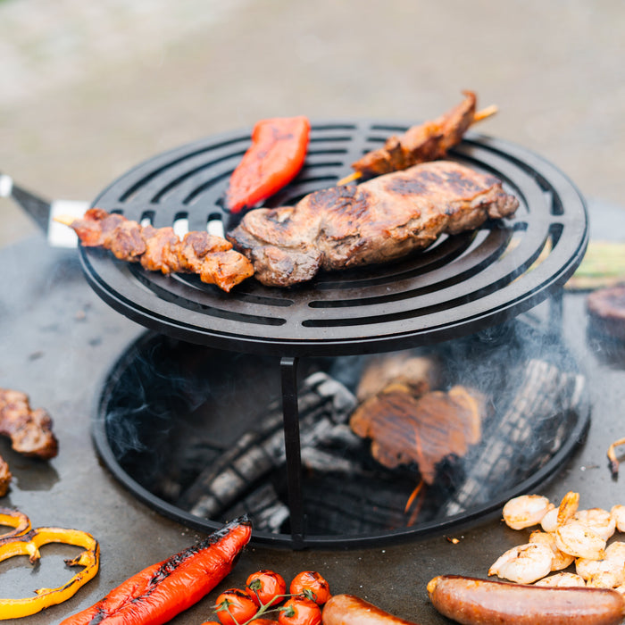 BBQ Vuurschaal Grill Compañero XXL Cortenstaal 2.0 - Met hoes en houtopslag Ø80cm