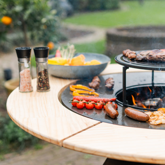 BBQ Vuurschaal Grill Compañero XXL Cortenstaal 2.0 - Met Houten Omranding Mesa