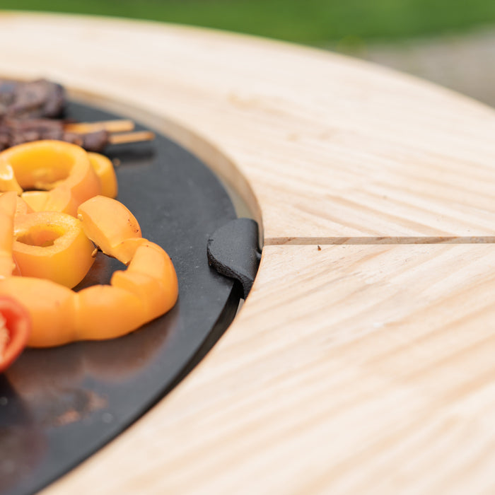 BBQ Vuurschaal Grill Compañero XXL Cortenstaal 2.0 - Met Houten Omranding Mesa