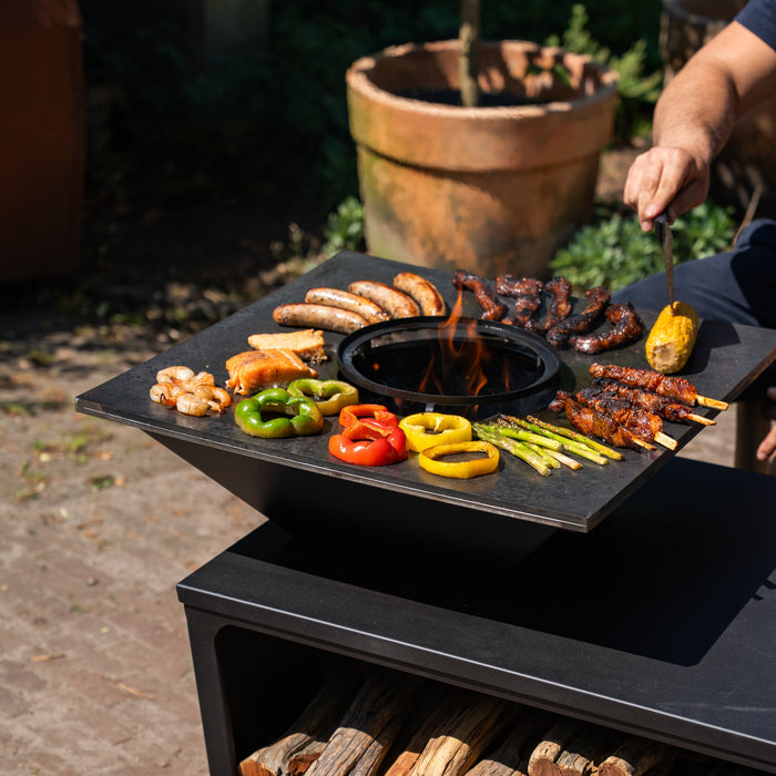 BBQ Vuurschaal Grill Compañía - Houtopslag 60Ø - Met Snijplank