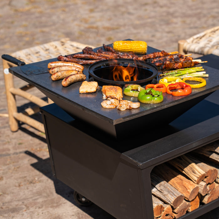 BBQ Vuurschaal Grill Compañía - Houtopslag 60Ø - Met Snijplank