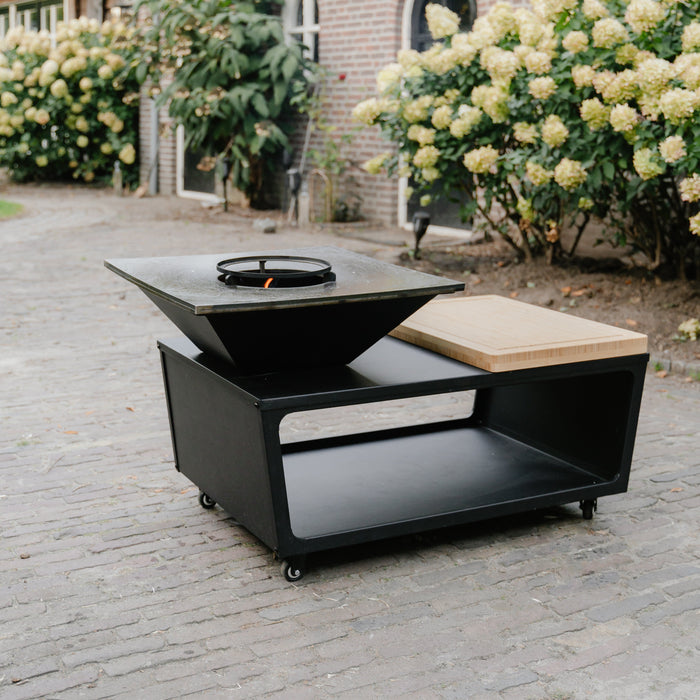 BBQ Vuurschaal Grill Compañía - Met Hoes en Houtopslag 60Ø - Met Snijplank