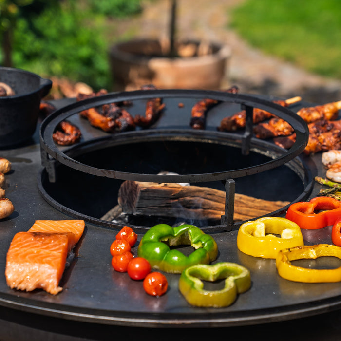 BBQ Vuurschaal Grill Hermano XXL Blackline - Met pook en houtopslag Ø80cm 8mm