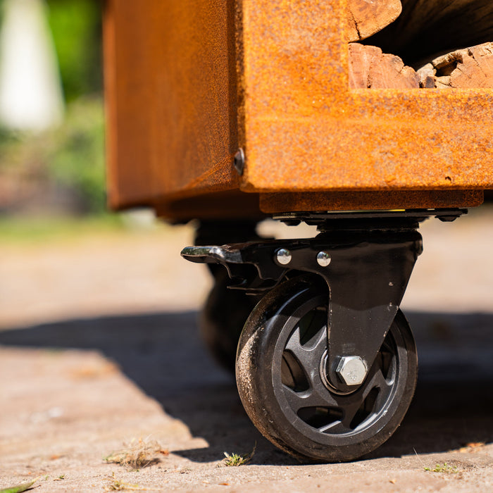 BBQ Vuurschaal Grill Hermano XXL Blackline Cortenstaal - Met pook en houtopslag Ø80cm 8mm