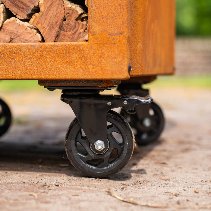 BBQ Vuurschaal Grill Hermano XXL Cortenstaal - Met pook en houtopslag Ø80cm 8mm