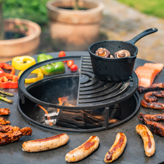 BBQ Vuurschaal Grill Hermano XXL Cortenstaal - Met pook en houtopslag Ø80cm 8mm