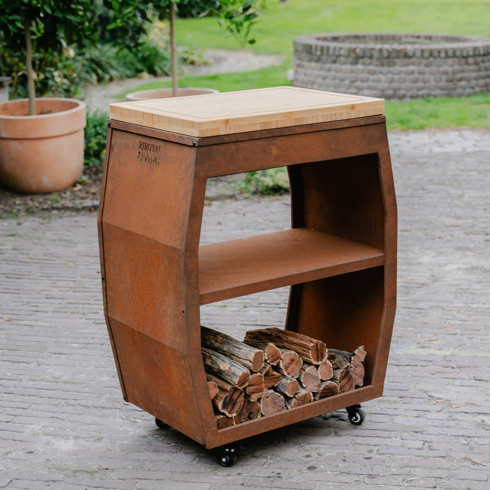 BBQ Vuurschaal Tafel - Tabla Cortar Cortenstaal - Met Snijplank